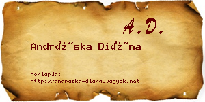 Andráska Diána névjegykártya